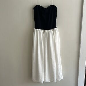 Strapless Black and White Strapless Dress‎ with bubble hem size medium